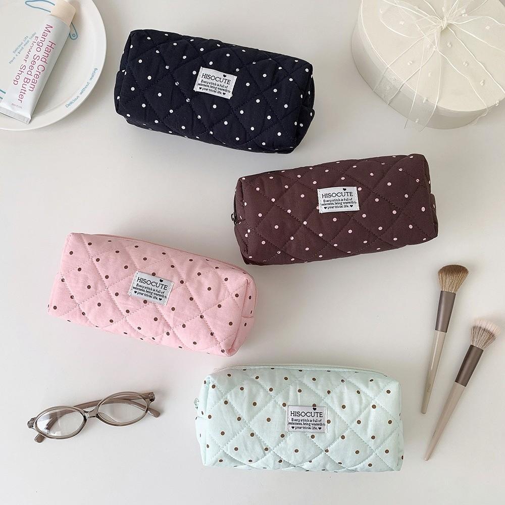 Lightweight Makeup Bag Polka Dot Stationery Storage Pouch Simple Pen Bag  Students Supplies