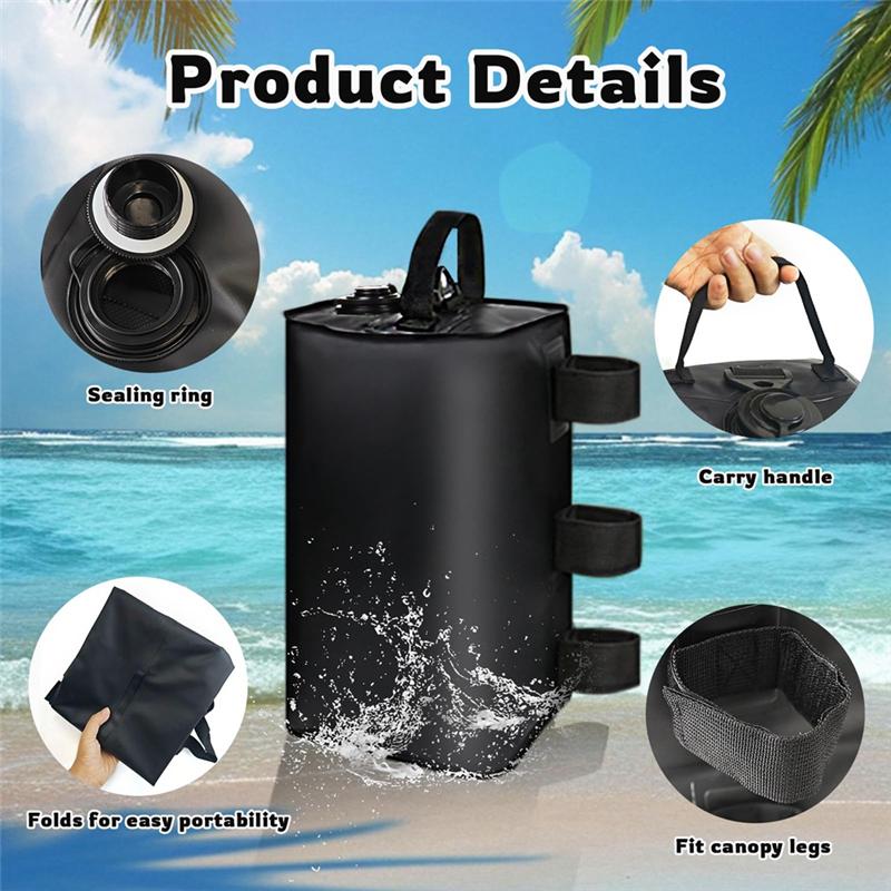 Tent Stakes Leg Weight Bags, 2 Pack 10L Canopy Water Weights, Heavy Duty Anti-Tip Water Bag Weights For Wind