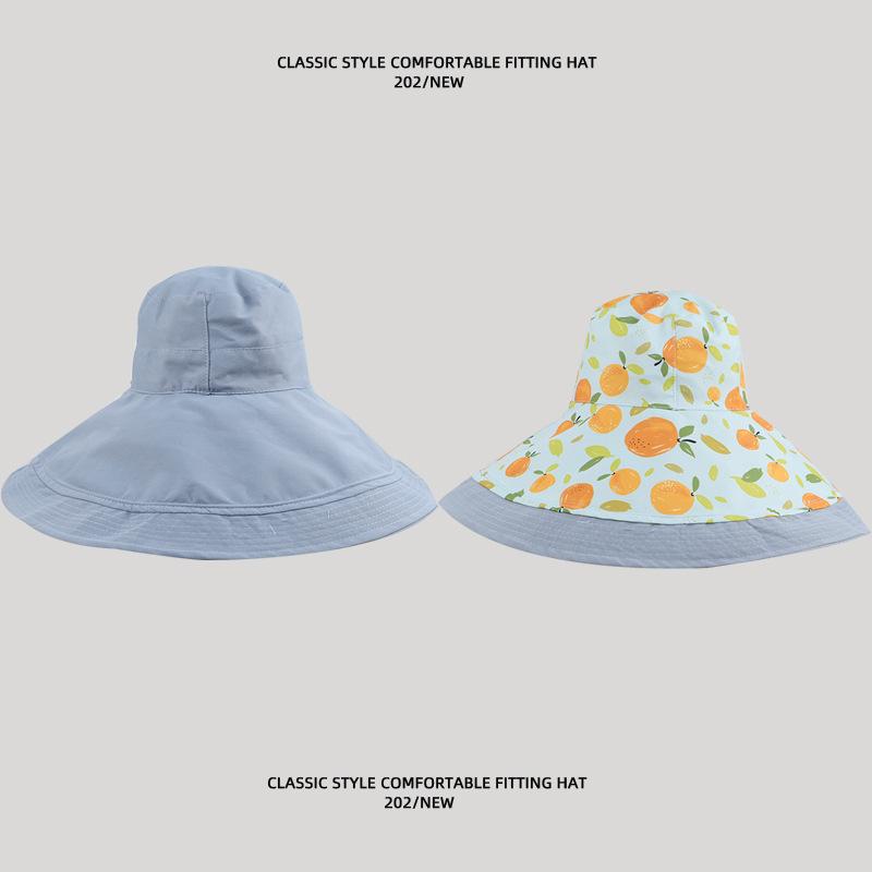 

New oversized brim face covering double-sided bucket hat women s summer sunshade sun protection UV protection sun hat