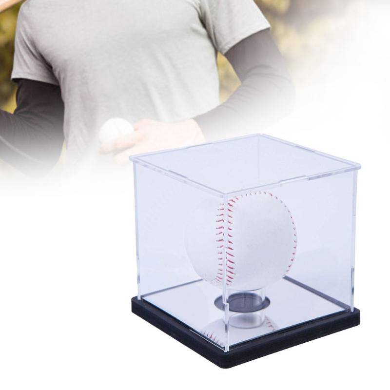 Baseball Display Case Acrylic Clear Baseball Display Case Square Cubes Memorabilia Display Box Baseball Protector