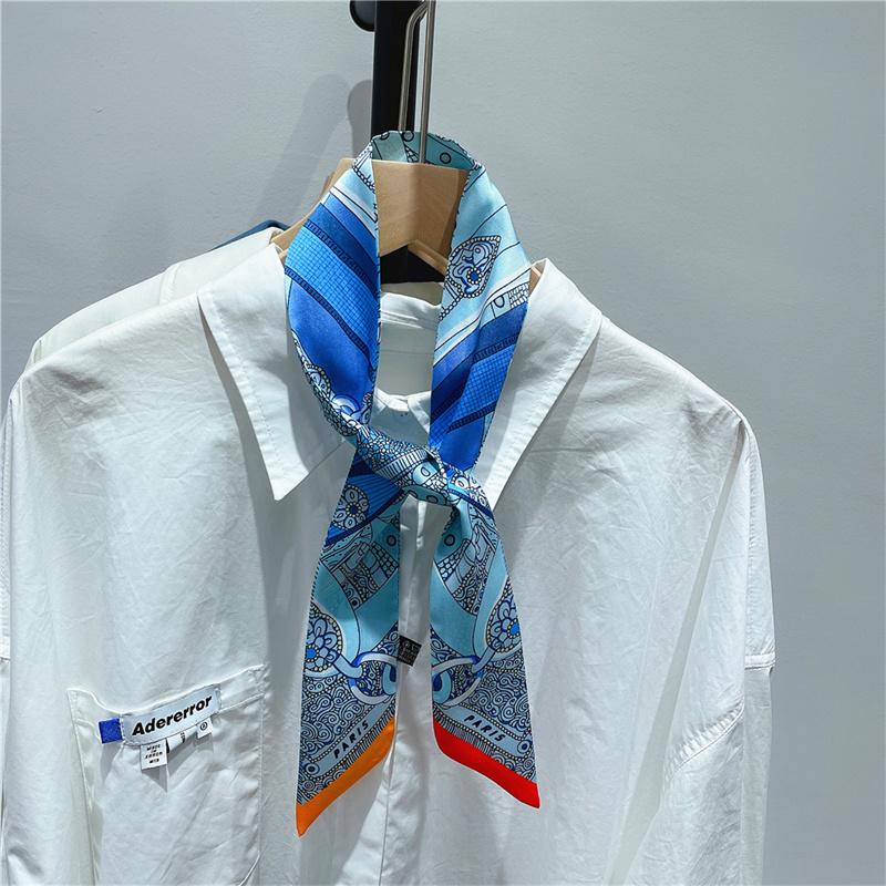 Bag Scarf Women Twill Silk Scarf Skinny Scarves Ladies Gem Belt  Design Wrist Towel Foulard  Neckerchief Headband