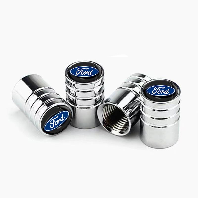XXUI3 4Pcs/Set Car Wheel Tire Valve Caps Metal Stem Cover For Ford Escape Kuga Mondeo Ecosport Fiesta Focus 2 3 MK1 MK2 Fusion Ranger