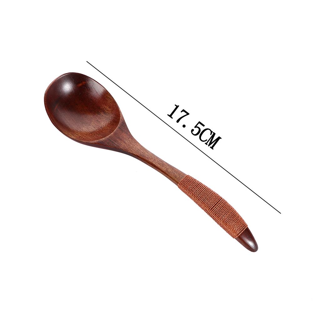 Hand-made Catering Scoop Wood Black Walnut Wooden Spoon Soup Spoon Kitchen Tool Cooking Utensil
