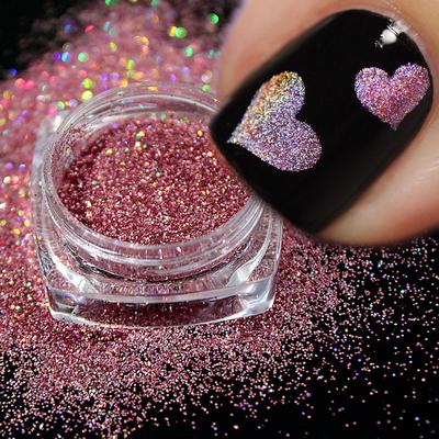 1 vnt. Holografinė nagų pudra, lazerinis blizgesys, dekoravimas „pasidaryk pats“ blizgantis dulkių chromo pigmentas „Sparkly Nail Art Sequin Paillette“ JIL01-16