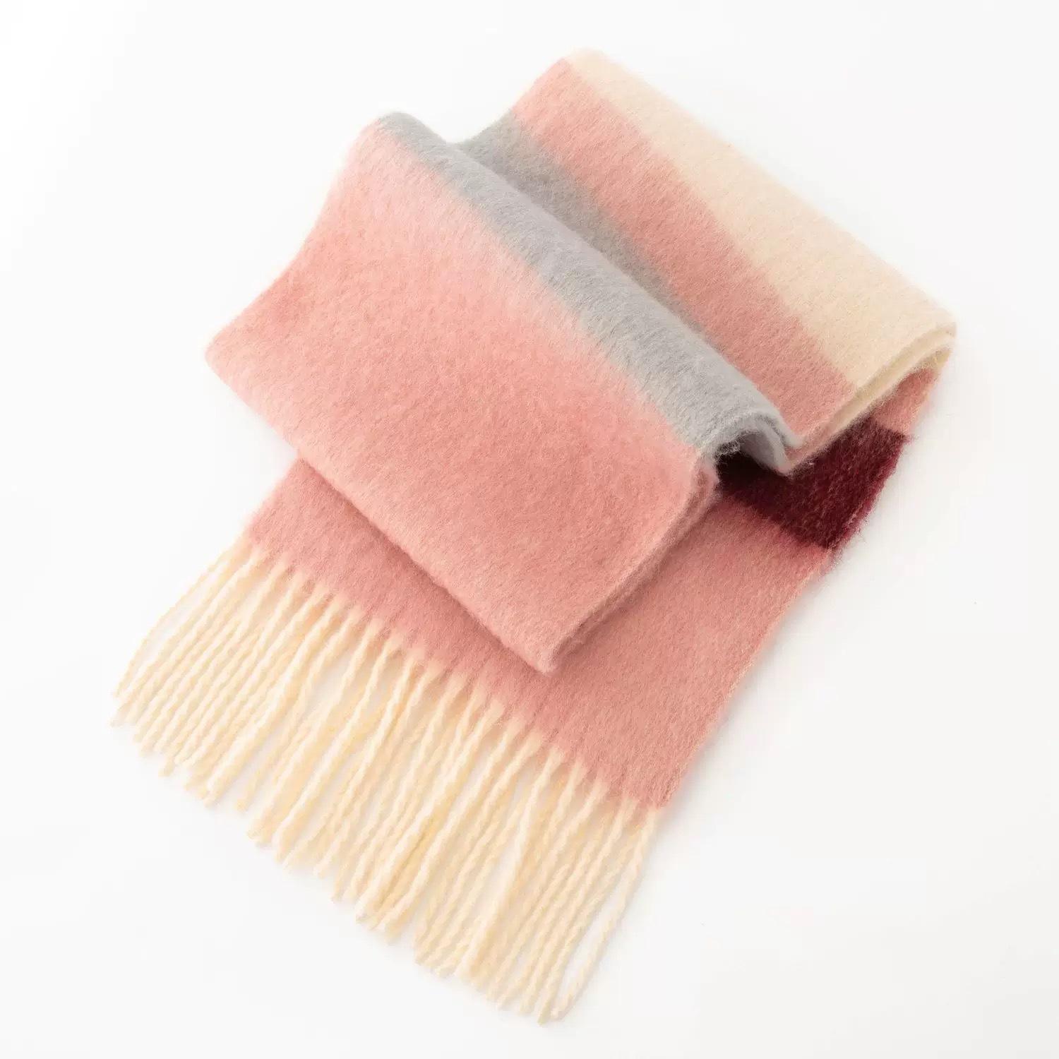 

Зимний мохер женский кашемировый теплый пашминовый сплошной платок женский шарфы палантины толстый мягкий буфанда большие кисточки шаль длинный палантин