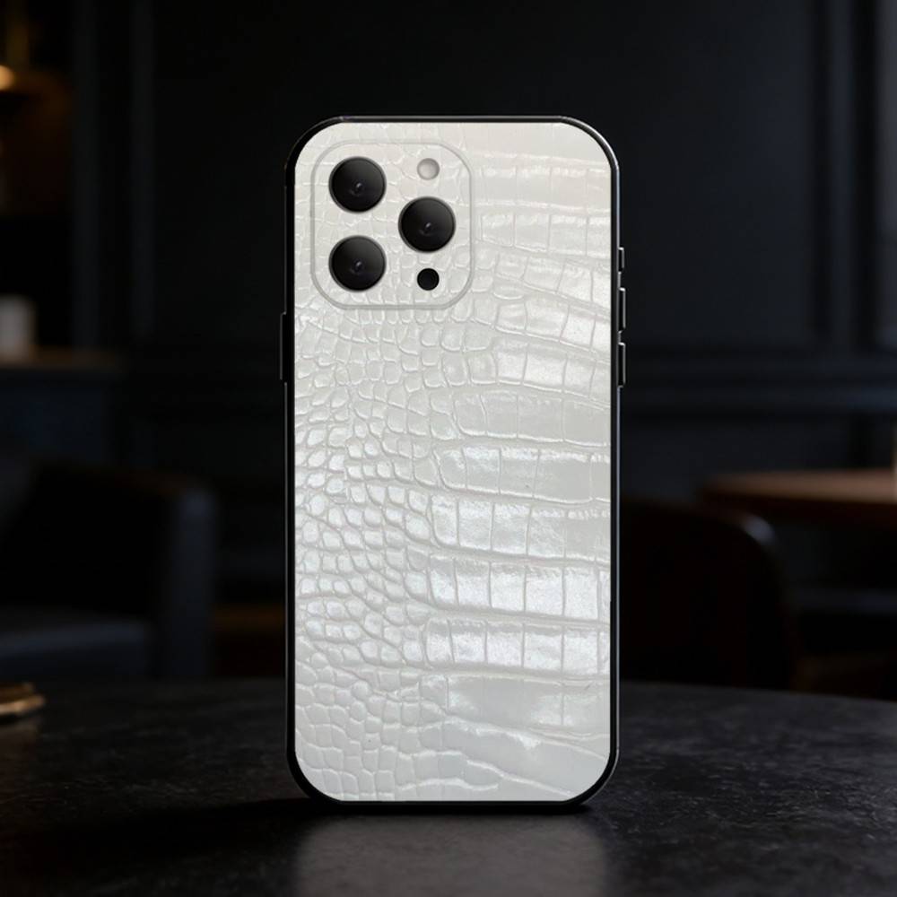 Crocodile Skin Phone Case For iPhone 17,16,15,14,13,12,11 Plus,Pro,Max,Mini Silicone black Soft Cover