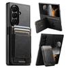 SUTENI Leather Case for Samsung Z Fold 5/6/7: Oil Wax Texture, Card Slot, Elastic Band, Stand Function.