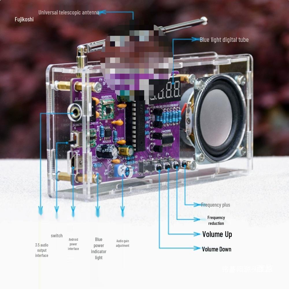 DIY FM Radio Kit with Digital Tube Display for Microcontroller Learning