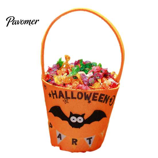Großer Süßigkeitenspender Halloween Süßes oder Saures Eimer für Kinder, Kürbisgesicht Geist Fledermaus Katze Rollenspiel Requisiten Snackkorb, mit Griff Party