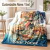 Spirited Away Custom Name Flannel Throw Blanket Soft Warm for Sofa Bed Indoor Home Use