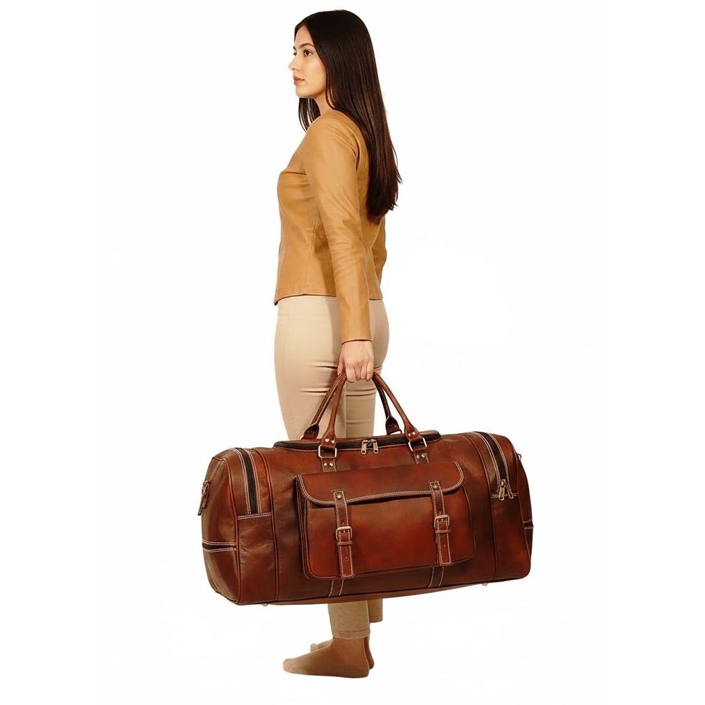 Herrentasche, Leder, Reisetasche, Gepäck, Fitnessstudio, Vintage, echt, Wochenende, Übernachtung, neu