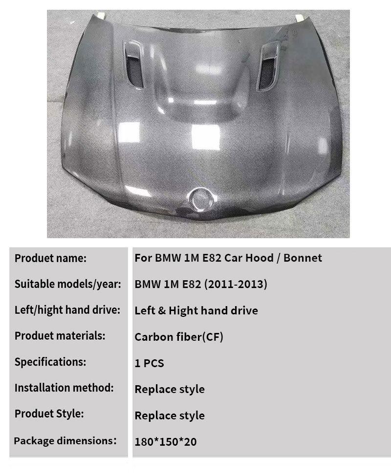 Real Carbon Fiber Hood with Open Vent for BMW 1M E82 (2011-2013)