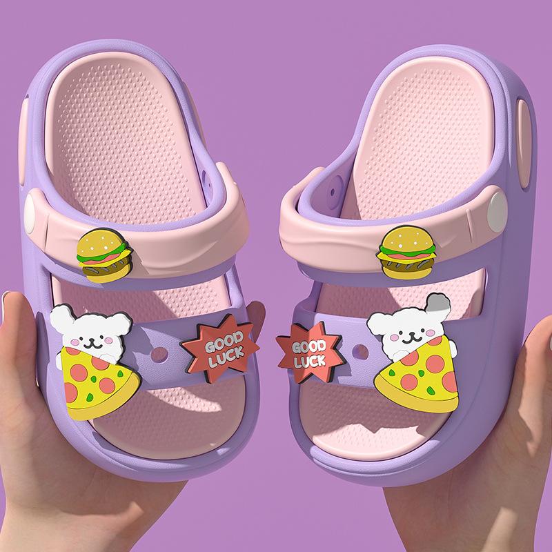 

Boys Shoes Cartoon Flip-flops Anti-slip Summer Slippers 34-35 рожевий/фіолетовий