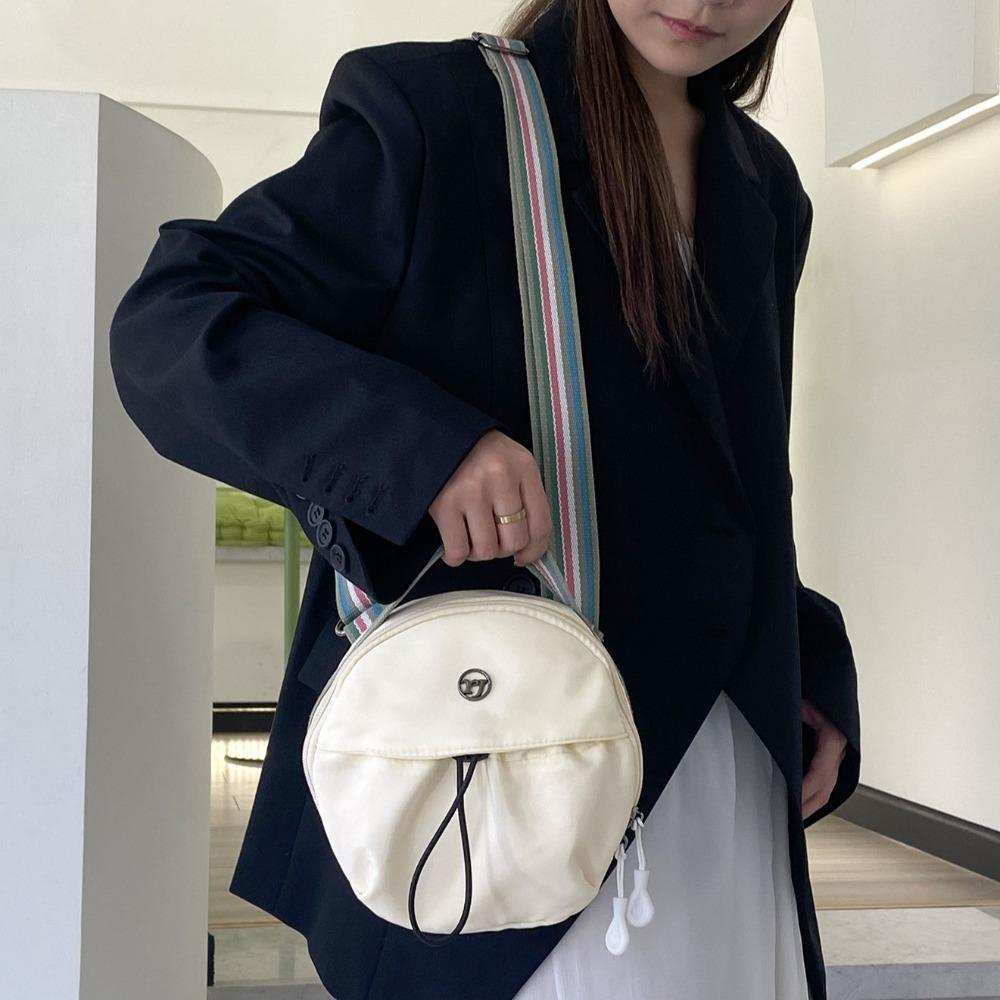 Casual Mobile Phone Storage Bag Nylon Round Crossbody Bag Simple Small Round Backpack Outdoor