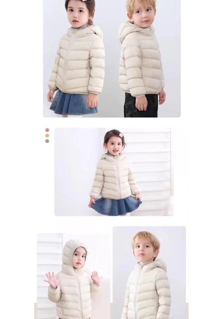 2025 Kids' Lightweight Hooded Down Jacket - White Duck Down for Boys & Girls