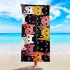 Polyester Beach Towel Tropical Pink Flamingo Sunset Print Quick Dry Sand Free Large Bath Towel for Summer Swim Pool Vacation