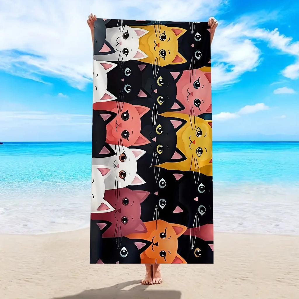 Polyester Beach Towel Tropical Pink Flamingo Sunset Print Quick Dry Sand Free Large Bath Towel for Summer Swim Pool Vacation