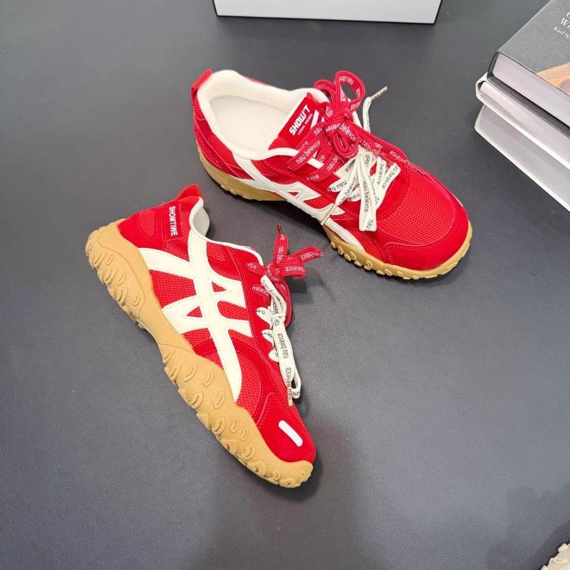 Han Lu~ Thick-soled inner height-increasing moral training shoes for women's 2025 autumn new versatile mesh sports and leisure shoes Forrest Gump shoe