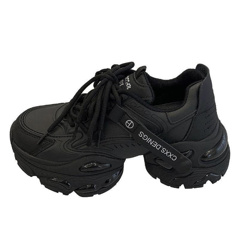 

Женские кроссовки «папины» 2025 новая осень и зима платформа внутренняя высота увеличение маленькие женские туфли легкие коричневые повседневные спортивные туфли женские 40 чёрный