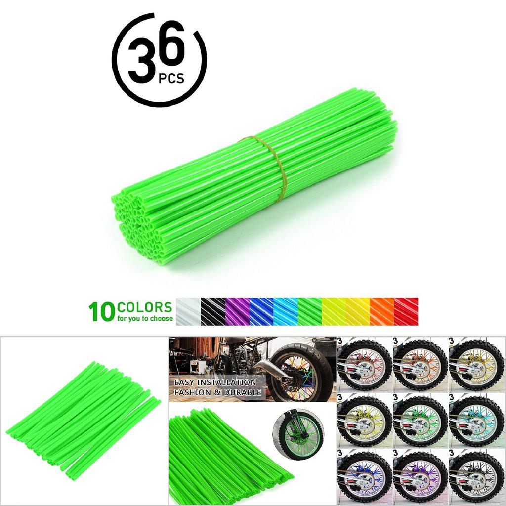 36 Stück Speichenschutz oder Motocross s   Off Road Motorrad Schutzwickel Kit Weiß
