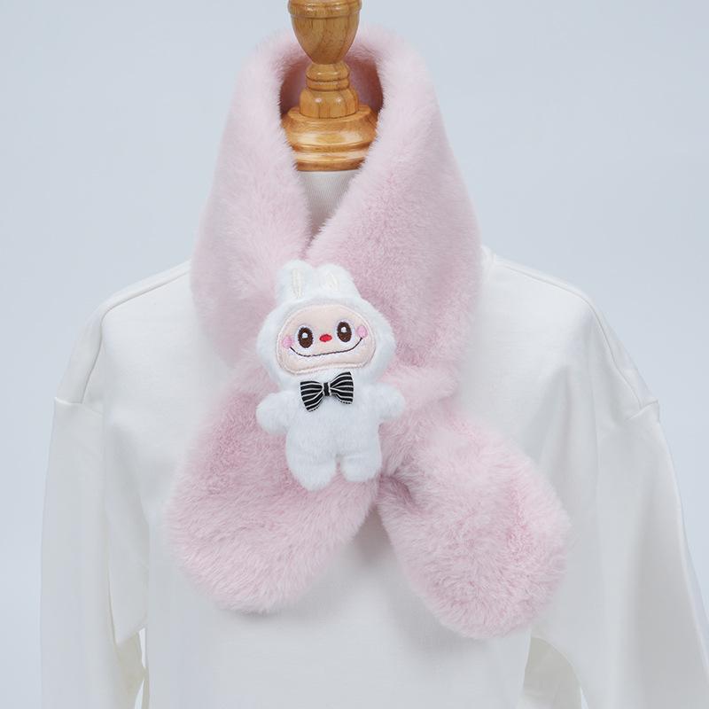 Plüsch-Winter-Schal im koreanischen Stil, Süßer und warmer Nackenschutz für Mädchen und Schülerinnen