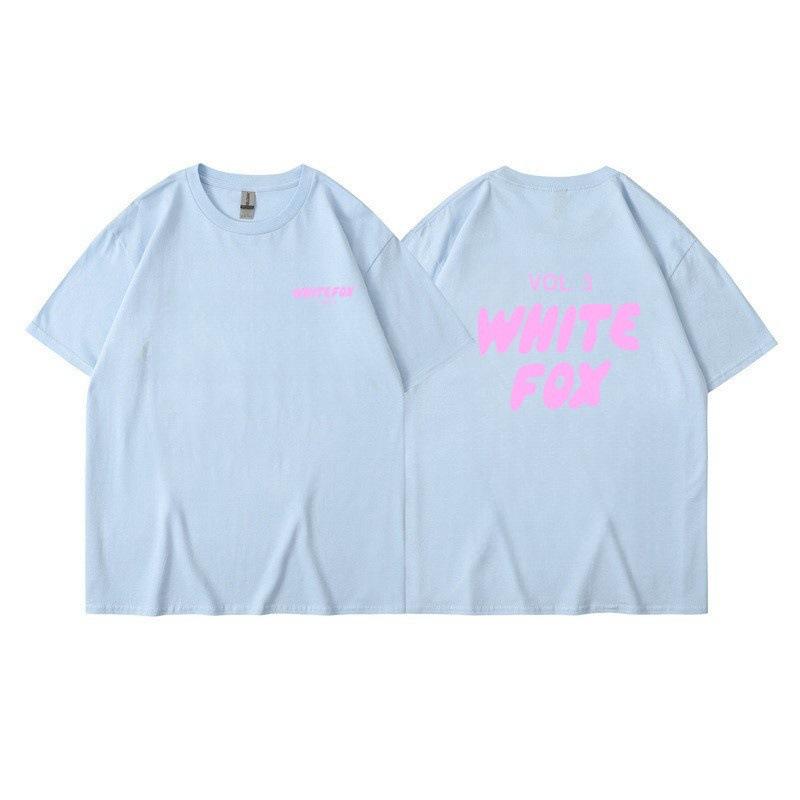 Men's Women's Summer Comfortable Casual White Fox Letter Solid Color Printed T-shirt-Soft Fabric Summer Relaxed Fit Clothing