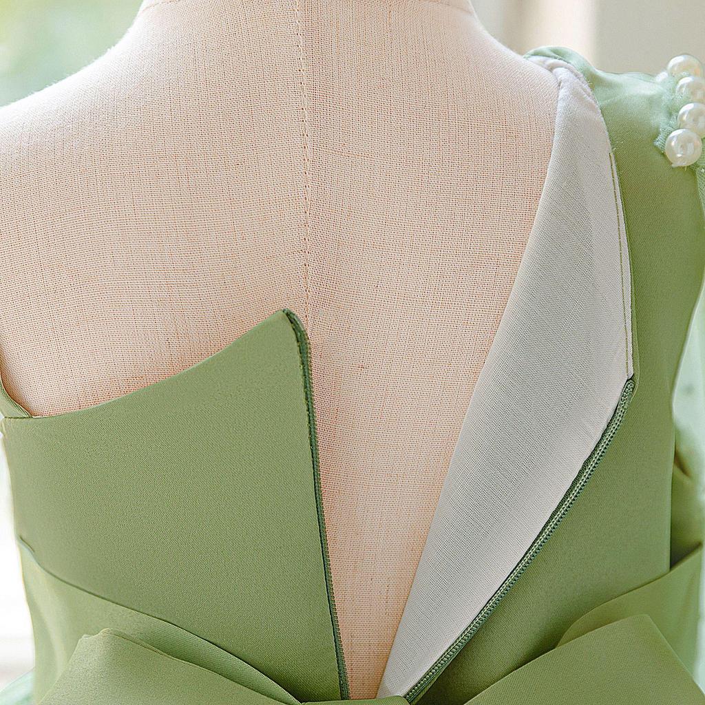 European & American One-Shoulder Sequin Princess Dress for Kids - Evening Mesh Puffy Skirt