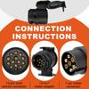 13 To 7 Pin Plug Adapter Trailer Connector 12V Towbar Towing Waterproof Plugs Socket Adapter Protect Connections