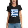 Dames T-shirt Griekenland Griekse Vlag Zomer Korte Mouw T-shirts Ronde Hals Katoenen T-shirts Kleding Tops Streetwear