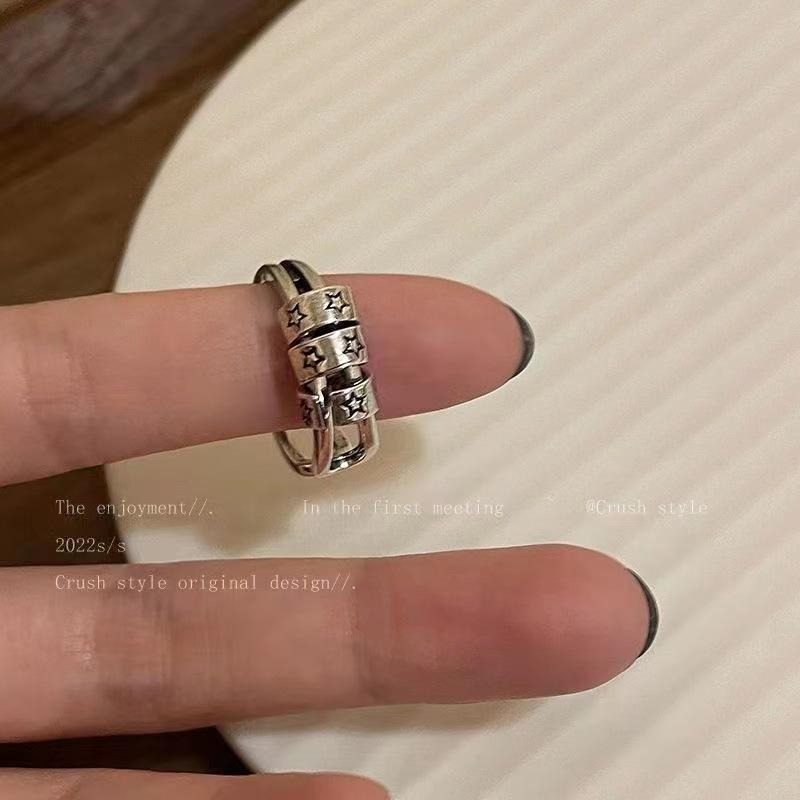 Verstellbares Ring-Set im koreanischen Stil für Damen - Enthält offene Zeigefinger- und Kettenringe