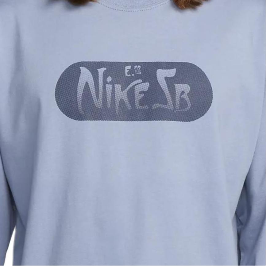 

Nike Футболка с круглым вырезом и буквенным принтом, повседневная, с длинным рукавом, мужская, синяя FQ3716-493 XL