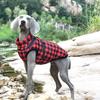 Reflective Pet Dog Winter Coat Large Breeds Outdoor Warm Cotton Jacket In Snowflake Plaid Gray