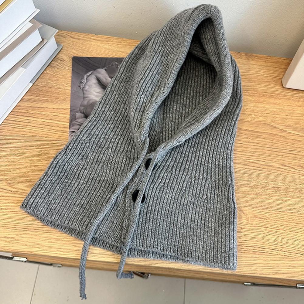 Windproof Half-closed Design Knit Scarf Hat Ladies Beanie