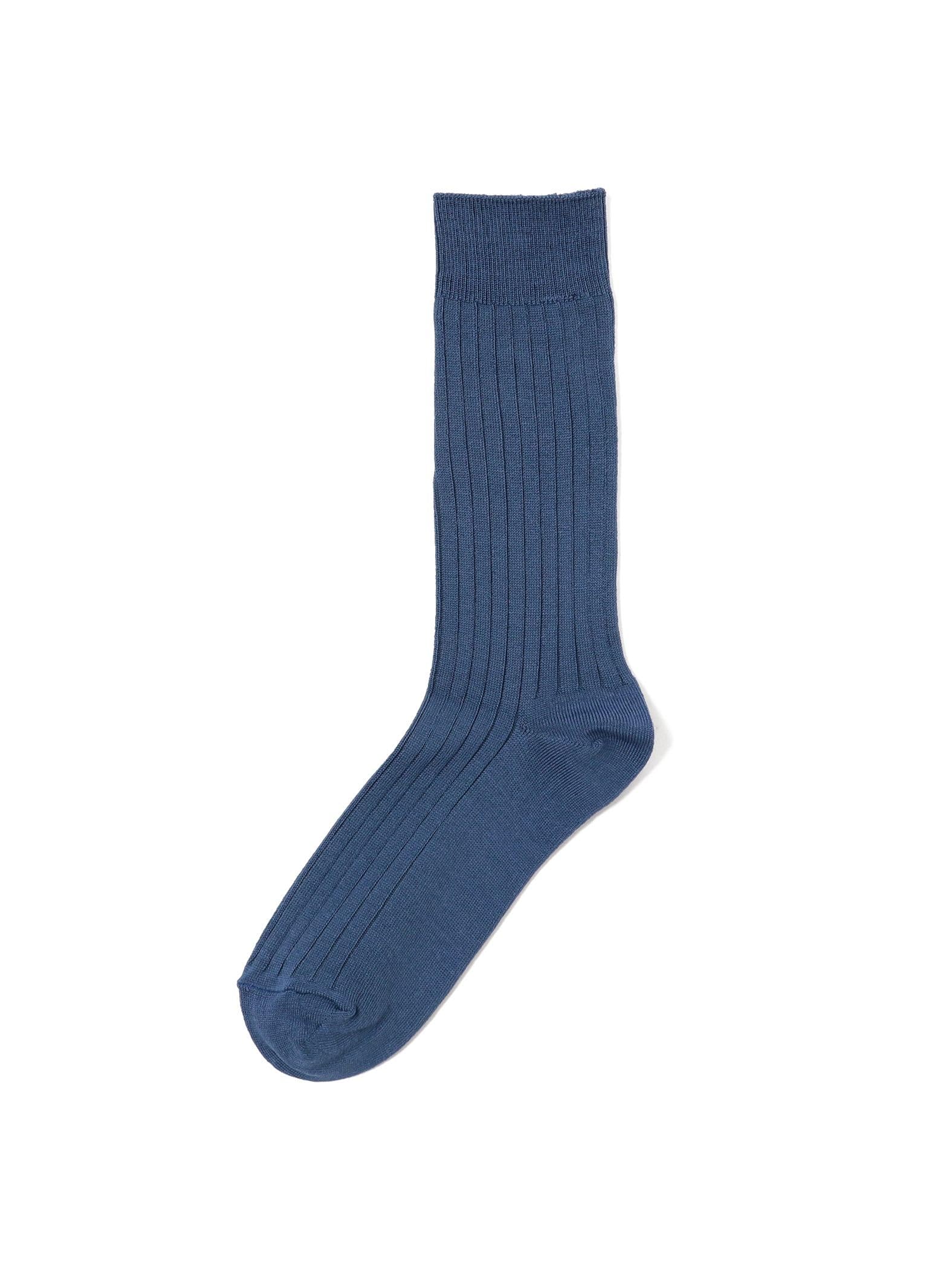 

LIFE STORE by BEAMS Мужские носки в рубчик, единый размер, сине-серые,