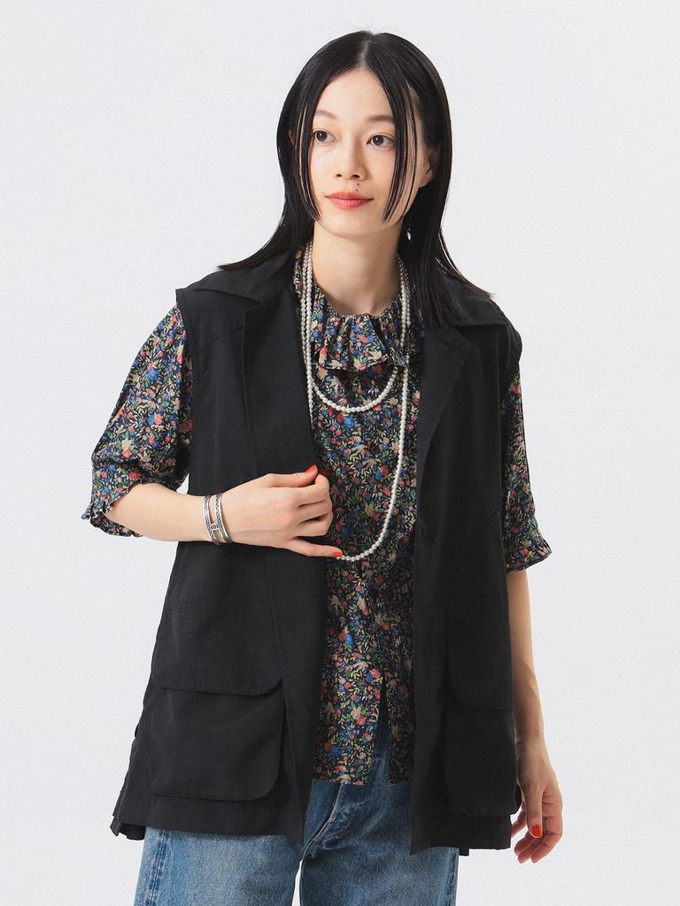 Beams Boy Women's S/S Hunting Sleeveless Shirt, Black, One Size