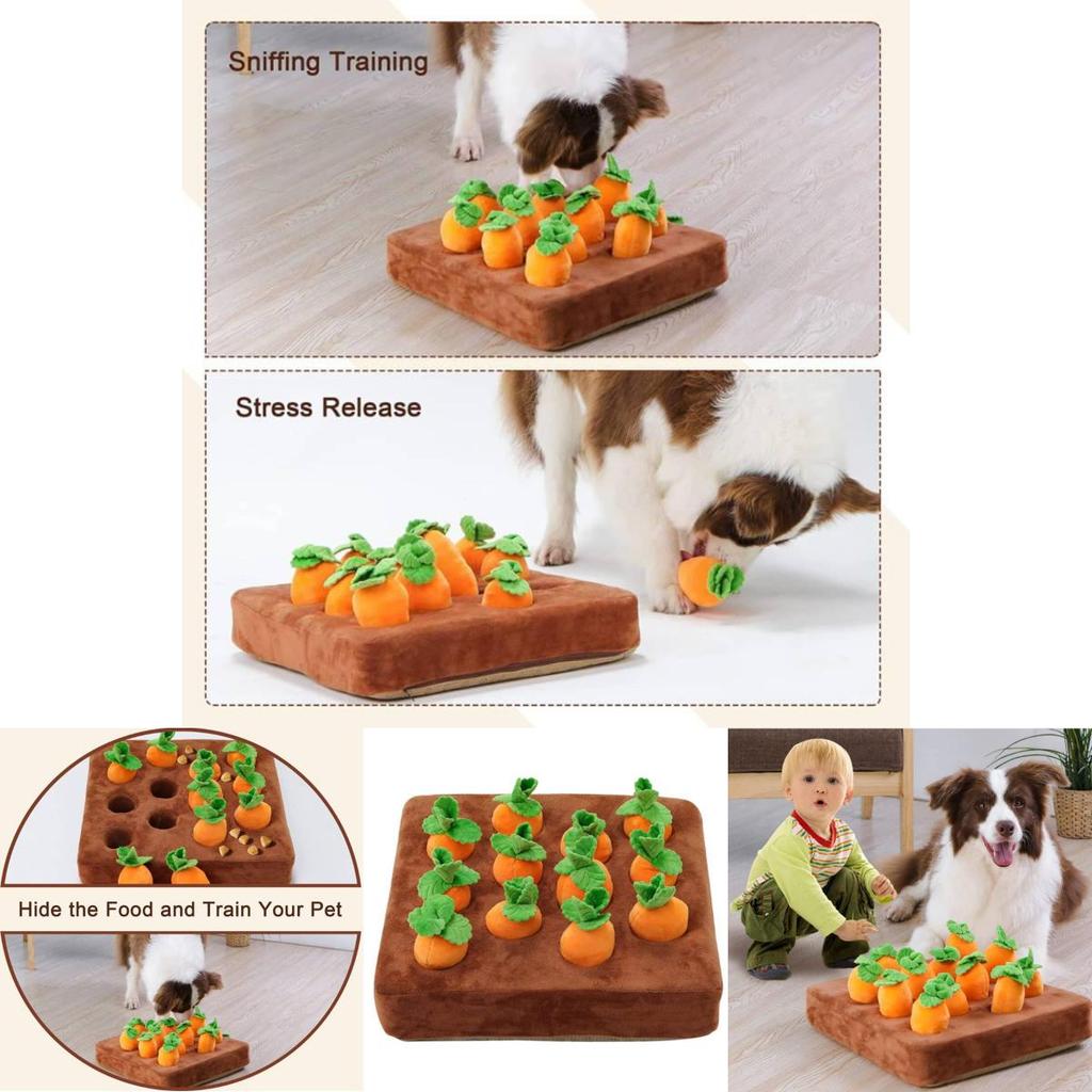 Plush Carrot Dog Interactive Toy For Stress Relief And Chewing Fun