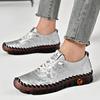 Fashion Men's Leather Casual Walking Shoes Breathable Slip-On Loafers for Men Comfortable Outdoor Sneakers Lightweight Non-Slip Flats