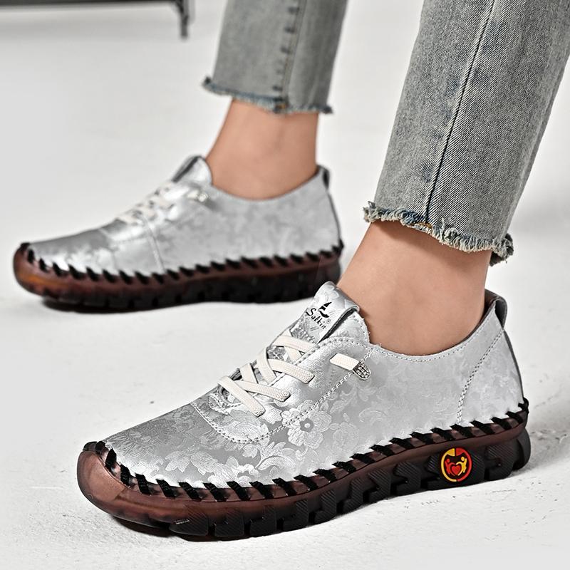 Fashion Men's Leather Casual Walking Shoes Breathable Slip-On Loafers for Men Comfortable Outdoor Sneakers Lightweight Non-Slip Flats