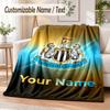 Custom Text Flannel Blanket Newcastle United FC Print Warm Cozy Blanket Home Sofa Bedding