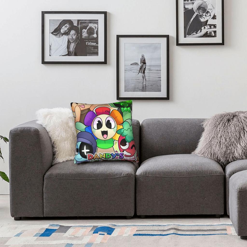 Dandy's World Pillow Cover Game Comfy Cushion Cover Novelty Pillow Case For Couch Sofa Bedroom