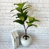 Brasiliensis Artificial Hevea Leaf With Lush Foliage For Photography Prop Decor