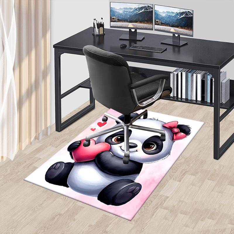 

1pc Cute Panda with Heart Chair Mat - Anime Cartoon Design, Non-Slip Carpet for Office Chairs, Suitable for Home Decor, Living Room, Bedroom, Perfect 60cm by 90cm