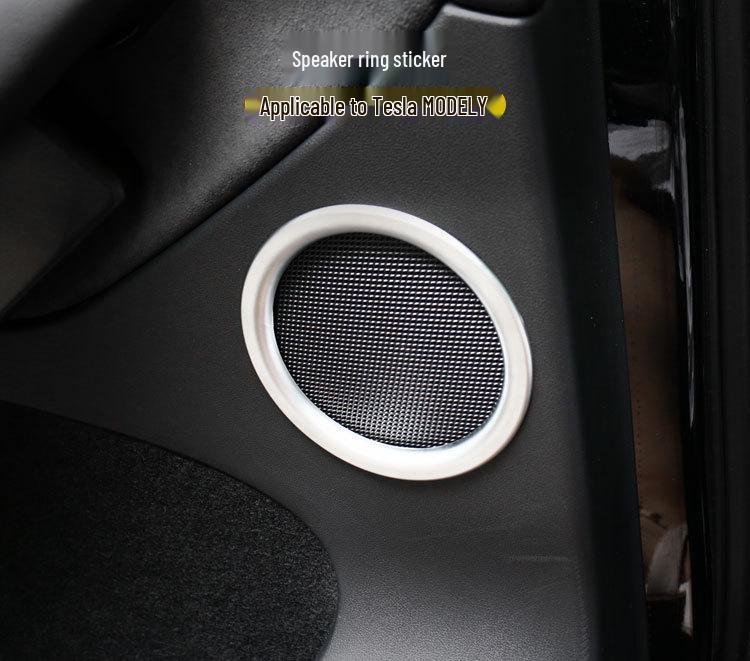 21 New Tesla Model Y Door Speaker Ring Sticker - Audio Frame Decoration & Modification Accessory