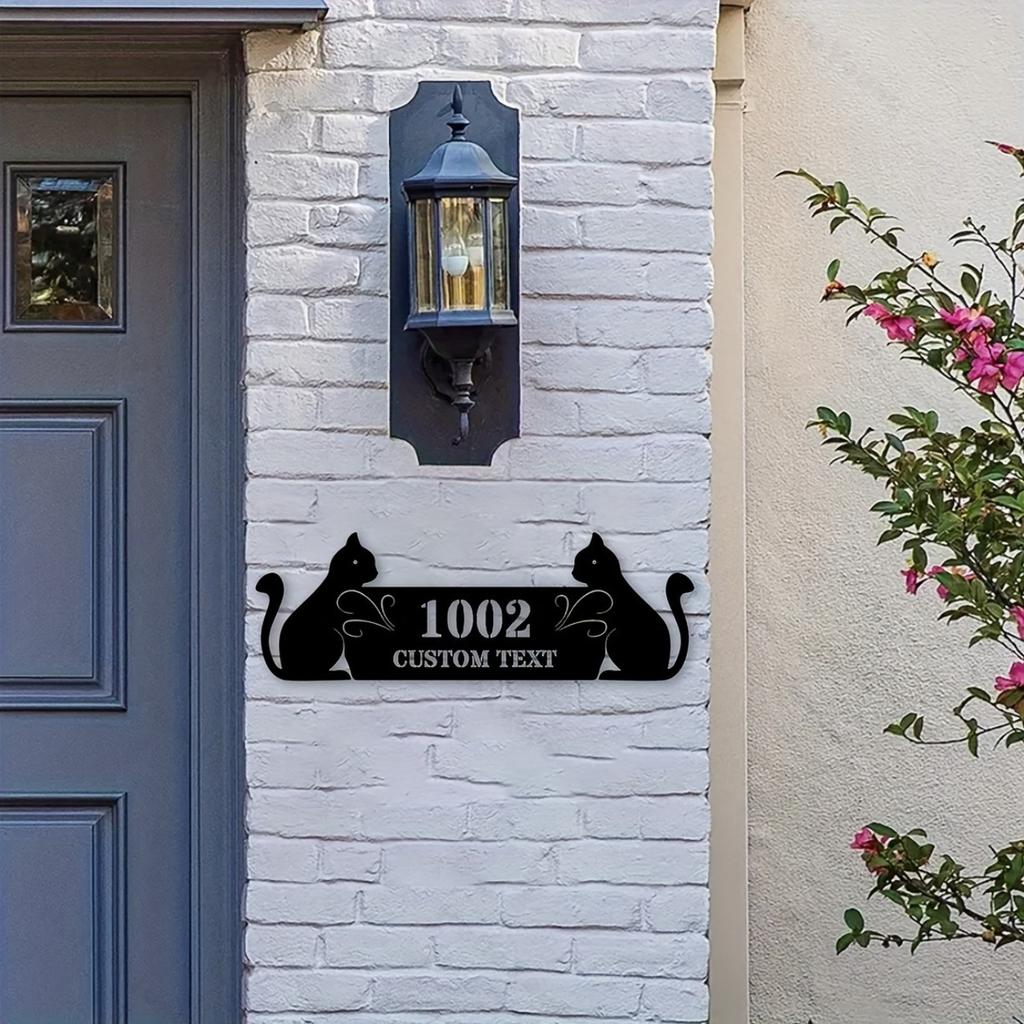 Personalisierter Metall-Katzen-Schild Bauernhaus-Stil Außenveranda-Dekor Heißer Verkauf