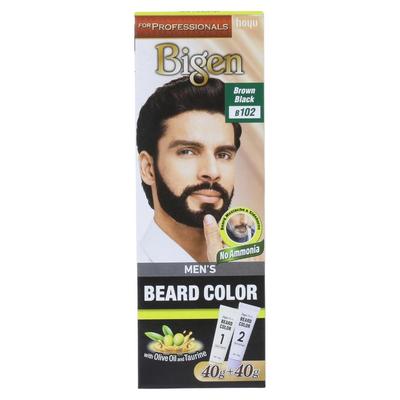 Professional Beard Colour B102 Brown Black 40g+40g Long Lasting No Stains Natural Look Beard Dye for Men