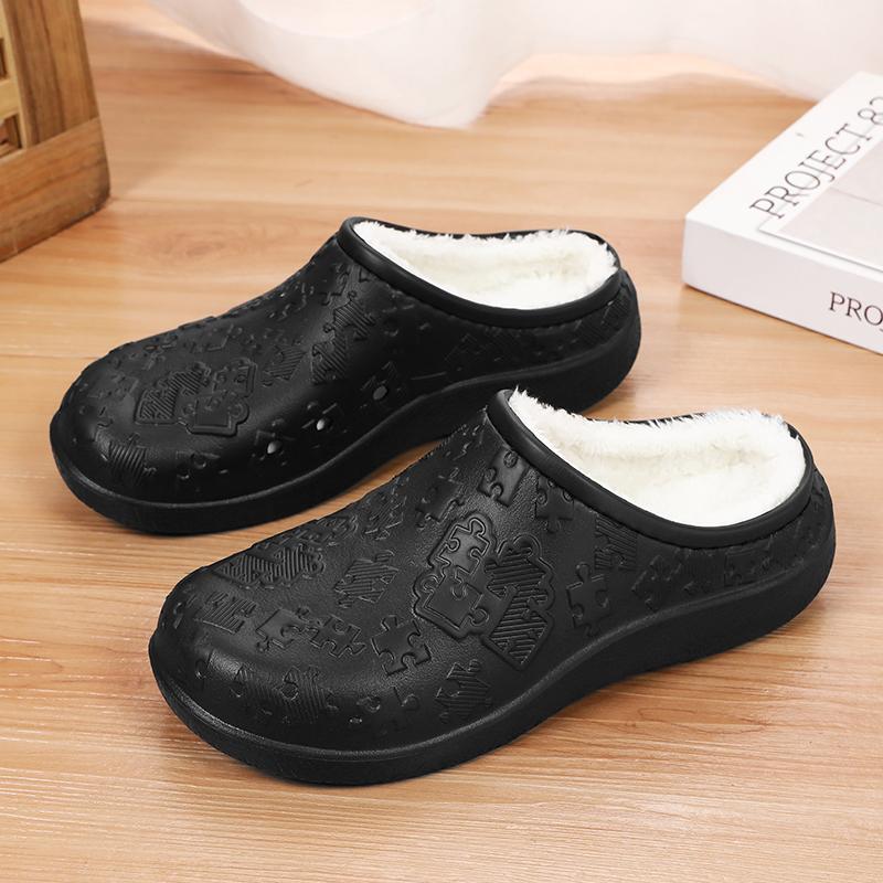 New Winter Unisex Home Cotton Shoes Warm Plush Slippers Couple's Indoor Anti-slip House Slides Men And Women Soft EVA Shoes