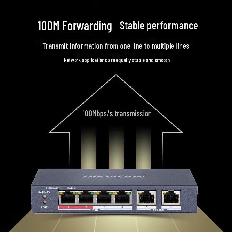 HIKVISION 6-Port 100Mbps Unmanaged PoE Switch CN Plug (adapter Included)