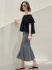 AVANT-G Halter Banding Shirring Blouse - Black