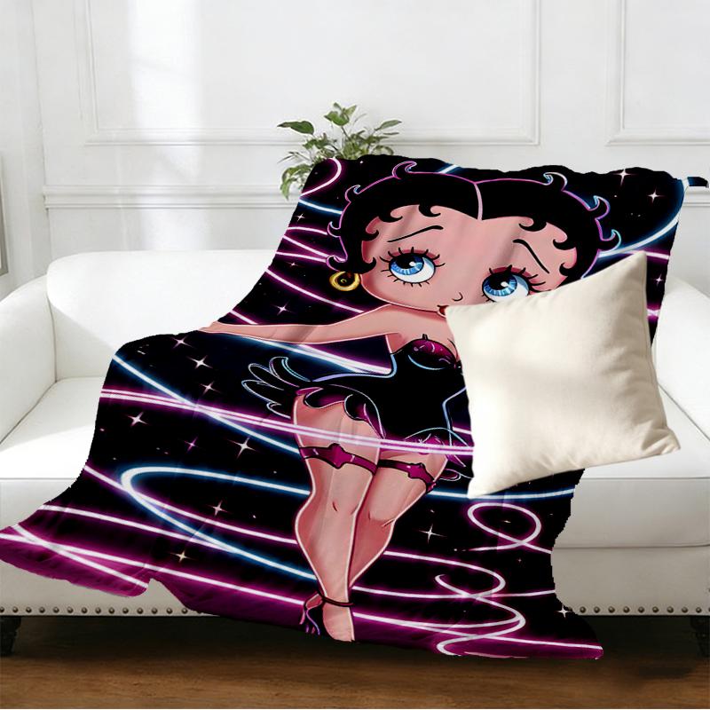 Betty Boop Print Blanket - Soft & Comfortable, for Bedroom, Travel, Sofa, Home Decoration - Birthday Christmas Gift for Friend