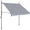 Retractable Awning Manually Operated with LED Lighting 100 Cm Blue and White